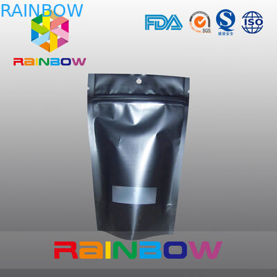 Impression zip-lock noire mate réutilisable de gravure de sac de café de Doypack étanche à l'humidité