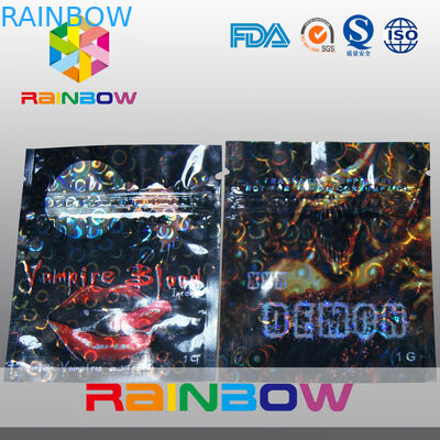 Mini sacs zip-lock stratifiés d'encens de fines herbes matériel de singe avec des entailles de larme