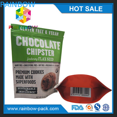 l'emballage de papier d'aluminium de puces de sacs de puce de papier d'aluminium tiennent les biscuits 250g zip-lock empaquetant la poche