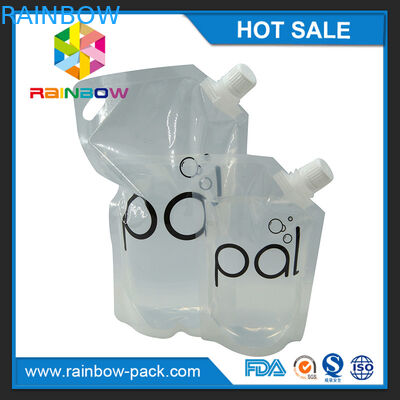 4oz/8oz/16oz transparents tiennent la poche de vin avec le bec libre de BPA