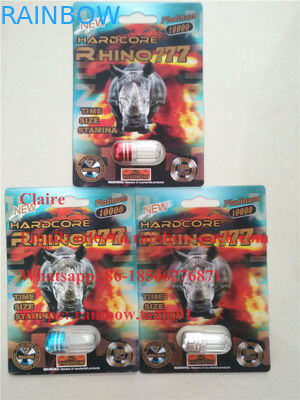 Emballage mieux évalué de la pilule 3d de sexe de rhinocéros/carte masculine d'emballage de boursouflure carte/3d d'emballage de pilule d'amélioration