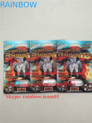 Emballage mieux évalué de la pilule 3d de sexe de rhinocéros/carte masculine d'emballage de boursouflure carte/3d d'emballage de pilule d'amélioration