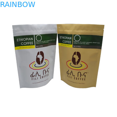 L'aluminium mat de finition a rayé tiennent le sac de café du sac 500g d'emballage de tirette