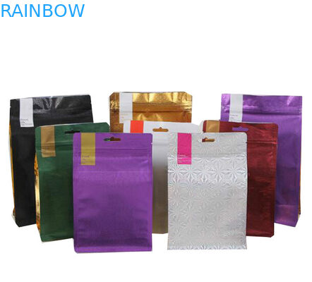 Sac plat d'emballage de café du fond de bloc de papier d'aluminium de lien en gros de bidon avec la valve 500g 1kg de décarburation