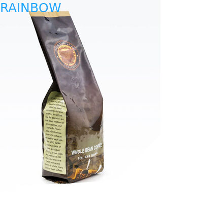 Sac zip-lock d'emballage de grain de café de fond plat de bloc carré de la coutume 250g 500g 1kg