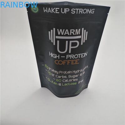 noirs mats réutilisables tiennent les sachets en matière plastique de poche empaquetant pour le grain de café