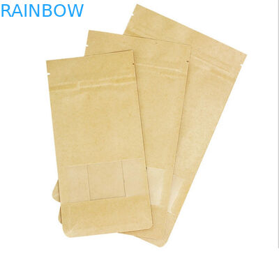 Sac latéral d'emballage de joint de la serrure trois de fermeture éclair de sacs en papier adapté aux besoins du client par avant clair pour des écrous de sucrerie