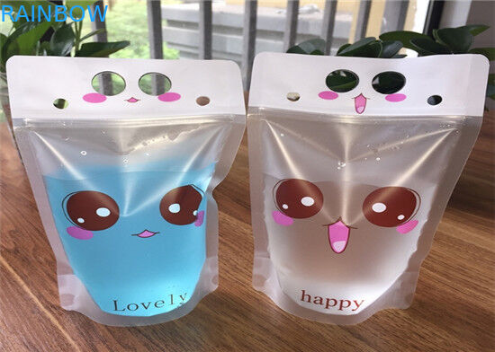 100ml/200ml transparents tiennent l'impression polychrome de poches avec la tirette