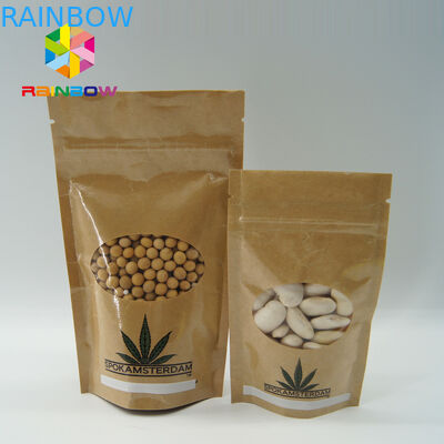 Fenêtre ovale de sacs en papier de Papier d'emballage de taille de Costomized pour la nourriture/produits à base de viande secs/mer