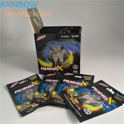 Les sachets en matière plastique de trou de coup empaquetant la pilule zip-lock met en sac le sac en plastique d'aluminium de tirette avec l'impression de logo