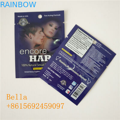 Les sachets en matière plastique de trou de coup empaquetant la pilule zip-lock met en sac le sac en plastique d'aluminium de tirette avec l'impression de logo