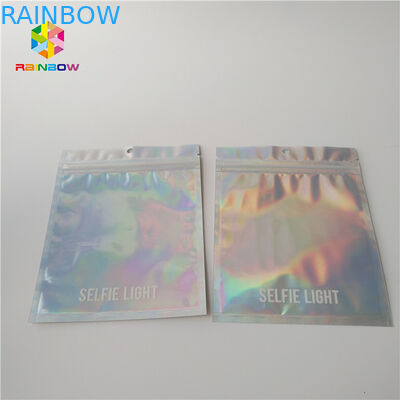 Sac cosmétique lumineux d'emballage de diamant, logo fait sur commande d'impression de poche latérale du joint 3