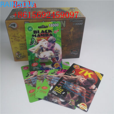 Emballage de boursouflure en plastique noir pour l'emballage masculin de capsule d'amélioration