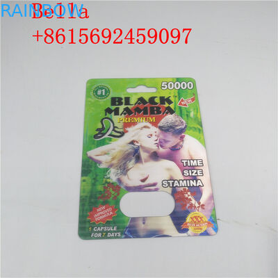 Emballage de boursouflure en plastique noir pour l'emballage masculin de capsule d'amélioration