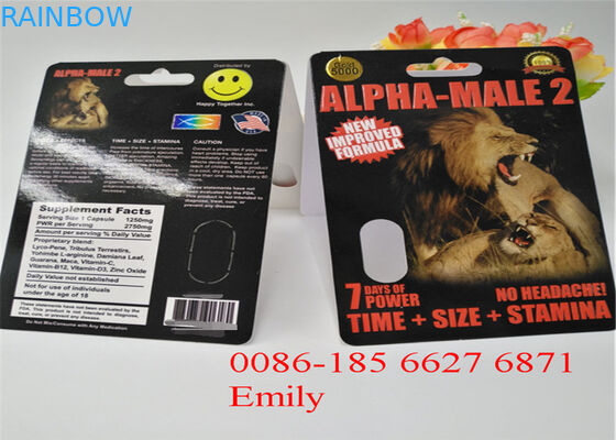 L'emballage de carte de boursouflure d'OEM pour l'homme maximum de amélioration capsule l'emballage