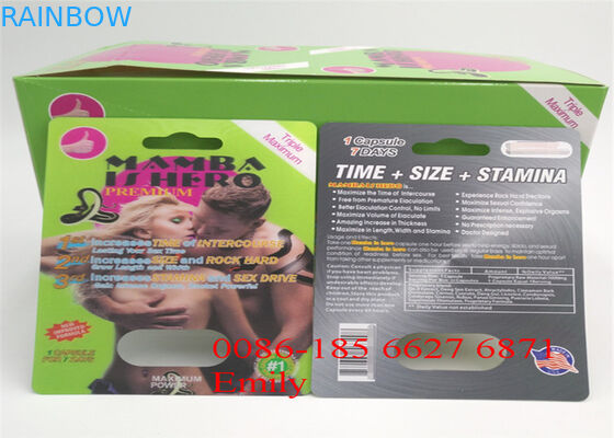 L'emballage de carte de boursouflure d'OEM pour l'homme maximum de amélioration capsule l'emballage