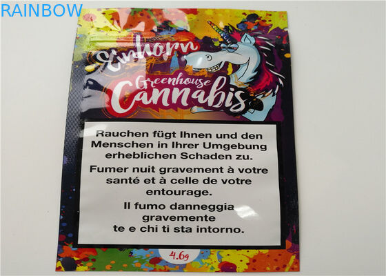 Logo fait sur commande d'emballage de fines herbes de petite taille d'encens imprimé avec la couche en aluminium stratifiée