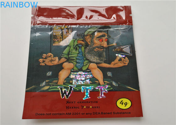 Logo fait sur commande d'emballage de fines herbes de petite taille d'encens imprimé avec la couche en aluminium stratifiée