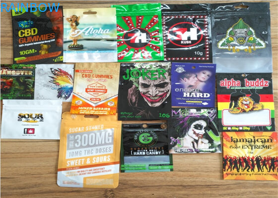 Logo fait sur commande d'emballage de fines herbes de petite taille d'encens imprimé avec la couche en aluminium stratifiée