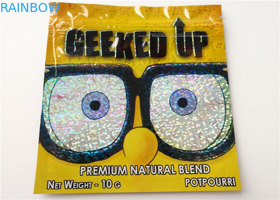 Emballage de fines herbes rescellable d'encens de THC, sacs en plastique de tirette pour l'emballage de pilule