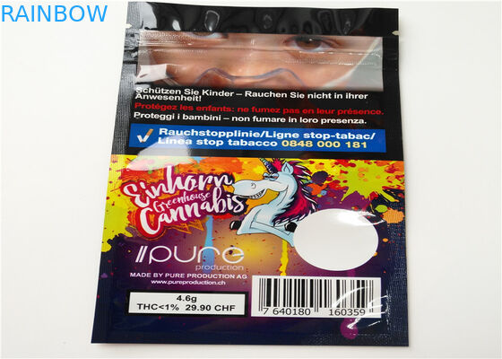 Emballage de fines herbes rescellable d'encens de THC, sacs en plastique de tirette pour l'emballage de pilule