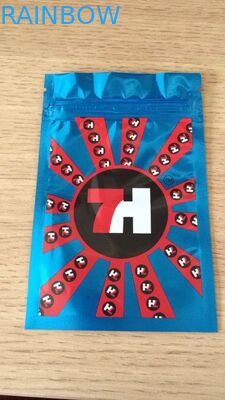 Le label fait sur commande en plastique des sacs 7h de tirette d'aluminium brillant a imprimé pour des capsules de graines de CBD
