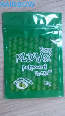 Emballage de fines herbes d'encens de preuve d'odeur, sacs en plastique de tirette pour l'emballage alimentaire