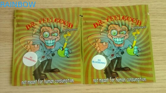 Emballage de fines herbes d'encens de feuille ambre, poche latérale 4g de joint de la sécurité trois