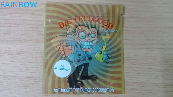 Emballage de fines herbes d'encens de feuille ambre, poche latérale 4g de joint de la sécurité trois