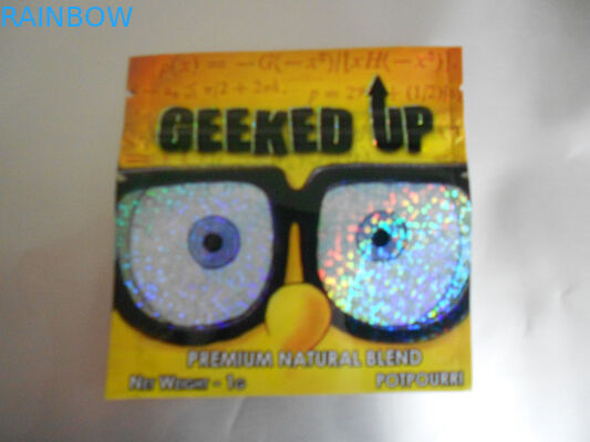 Emballage de fines herbes d'encens de feuille ambre, poche latérale 4g de joint de la sécurité trois