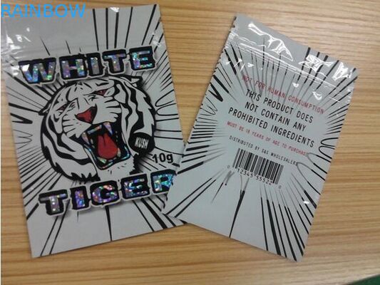 Ravure imprimant le matériel latéral d'aluminium de Mylar de poche du joint trois avec la poignée de dessus d'Ipper