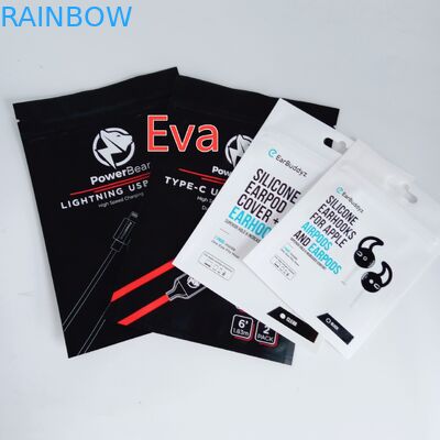 Le joint de fermeture éclair de matière plastique met en sac la surface d'impression de gravure manipulant avec l'euro trou accrochant