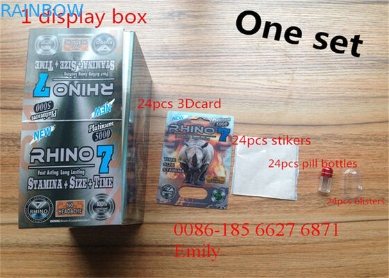 Emballage de carte de boursouflure de marques de distributeur, emballage de boursouflure en plastique de pilule de rhinocéros