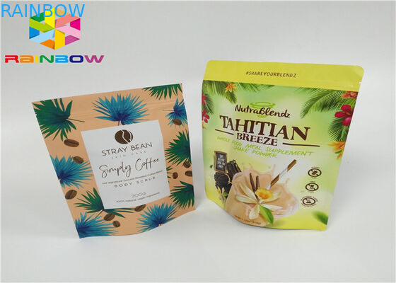 La coutume a imprimé le sac zip-lock de mylar de fermeture éclair de thé de papier d'aluminium d'emballage alimentaire fait sur commande recyclable de thé pour la poche de poudre de café