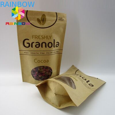 À hautes températures tenez la résistance à la pression de poche pour des grains de café le sac de papier d'emballage avec la fenêtre claire