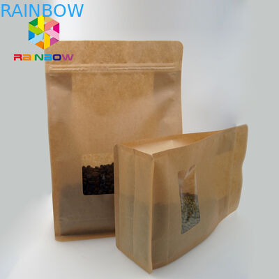 À hautes températures tenez la résistance à la pression de poche pour des grains de café le sac de papier d'emballage avec la fenêtre claire