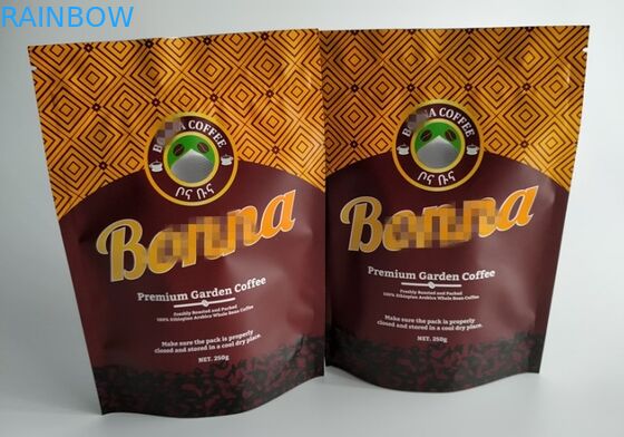 Les sachets en matière plastique de catégorie comestible empaquetant, soudure à chaud Matt tiennent des poches de café