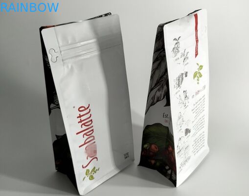 Sachets en matière plastique carrés plats empaquetant le fond de bloc pour le café industriel