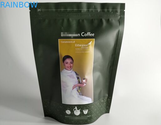 Sachets en matière plastique faits sur commande stratifiés empaquetant le cachetage supérieur de tirette avec la valve