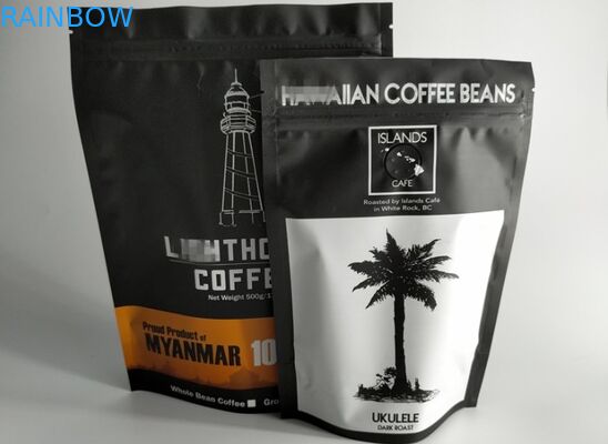 Sachets en matière plastique faits sur commande stratifiés empaquetant le cachetage supérieur de tirette avec la valve