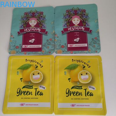 Masque facial en plastique mat emballage déchirure holographique avec fermeture à glissière laser