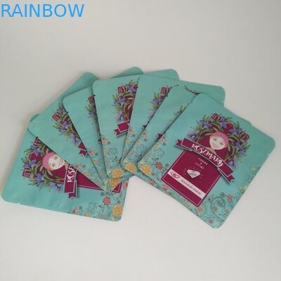 Masque facial en plastique mat emballage déchirure holographique avec fermeture à glissière laser