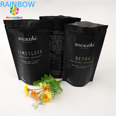 Sacs de collations Mylar laminés, sac à fermeture à glissière en aluminium pour poudre de bœuf