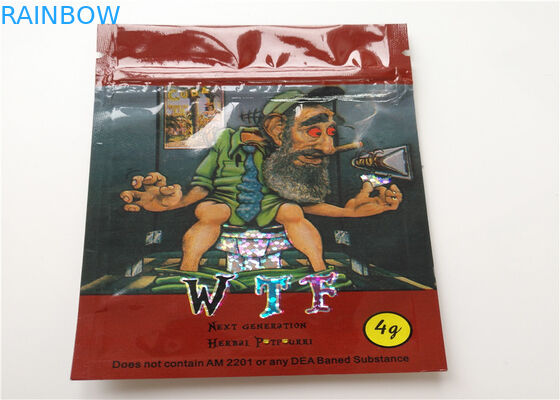 Sacs zip-lock de Mylar d'encens de GV mini d'emballage d'hologramme d'aluminium de cartouche de fines herbes de Vape