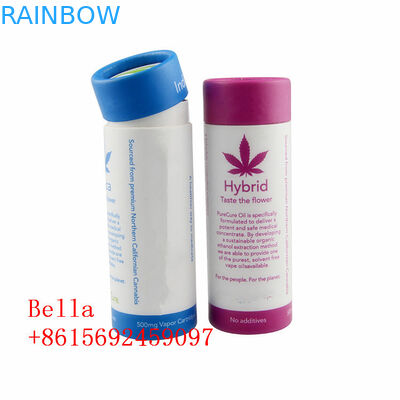 Logo adapté aux besoins du client par forme cylindrique ronde de tube d'emballage de boîte de papier d'huile de CBD pour de fines herbes