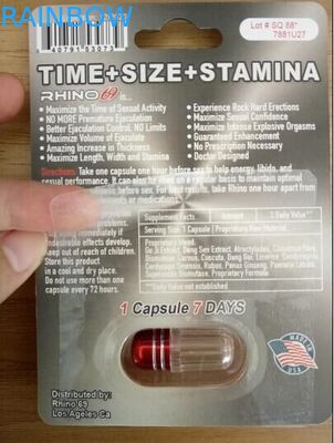 Rhinocéros finition extérieure mate/brillante d'empaquetage de carte de boursouflure de 69/7 pilules de sexe de capsule