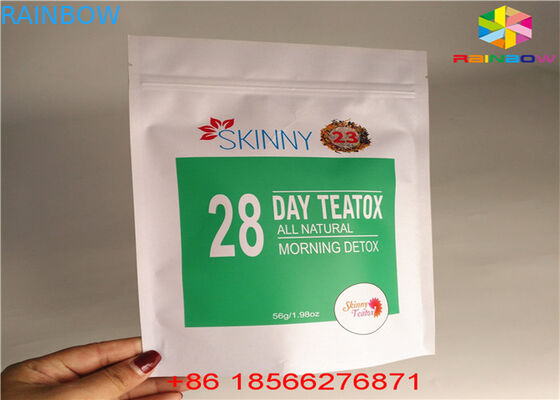 Le thé de Matcha tiennent la poche de tirette le papier d'aluminium que matériel stratifié réutilisent le papier d'emballage