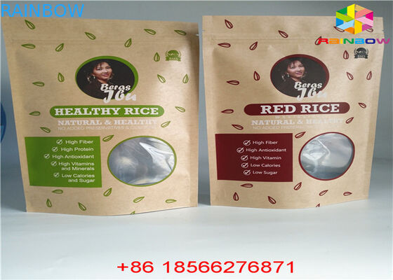 La poche adaptée aux besoins du client réutilisable de nourriture de sacs en papier tiennent la preuve zip-lock d'odeur avec la fenêtre