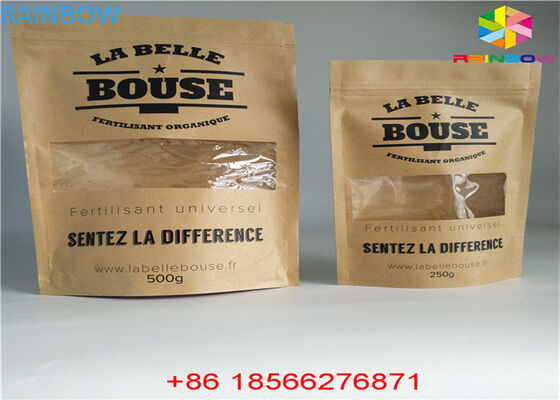 La poche adaptée aux besoins du client réutilisable de nourriture de sacs en papier tiennent la preuve zip-lock d'odeur avec la fenêtre