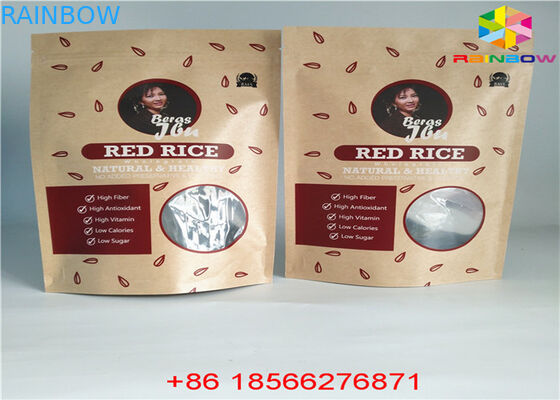 La poche adaptée aux besoins du client réutilisable de nourriture de sacs en papier tiennent la preuve zip-lock d'odeur avec la fenêtre